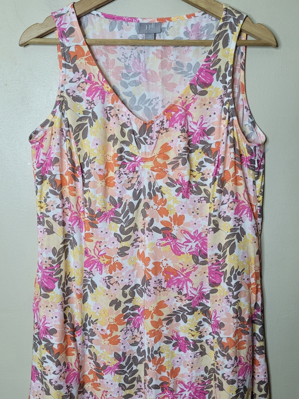 J. Jill Floral Sleeveless Summer Dress Pockets Size 10P - Picture 3 of 8